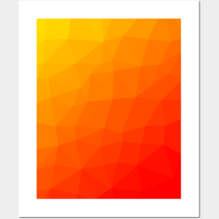 Hot Orange Desert Sunrise Geometric Vector Pattern Posters and Art